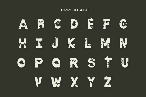 Lazy Dinosaur Font PNG with transparent background - Preview 1