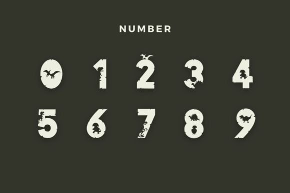 Lazy Dinosaur Font PNG with transparent background - Preview 3