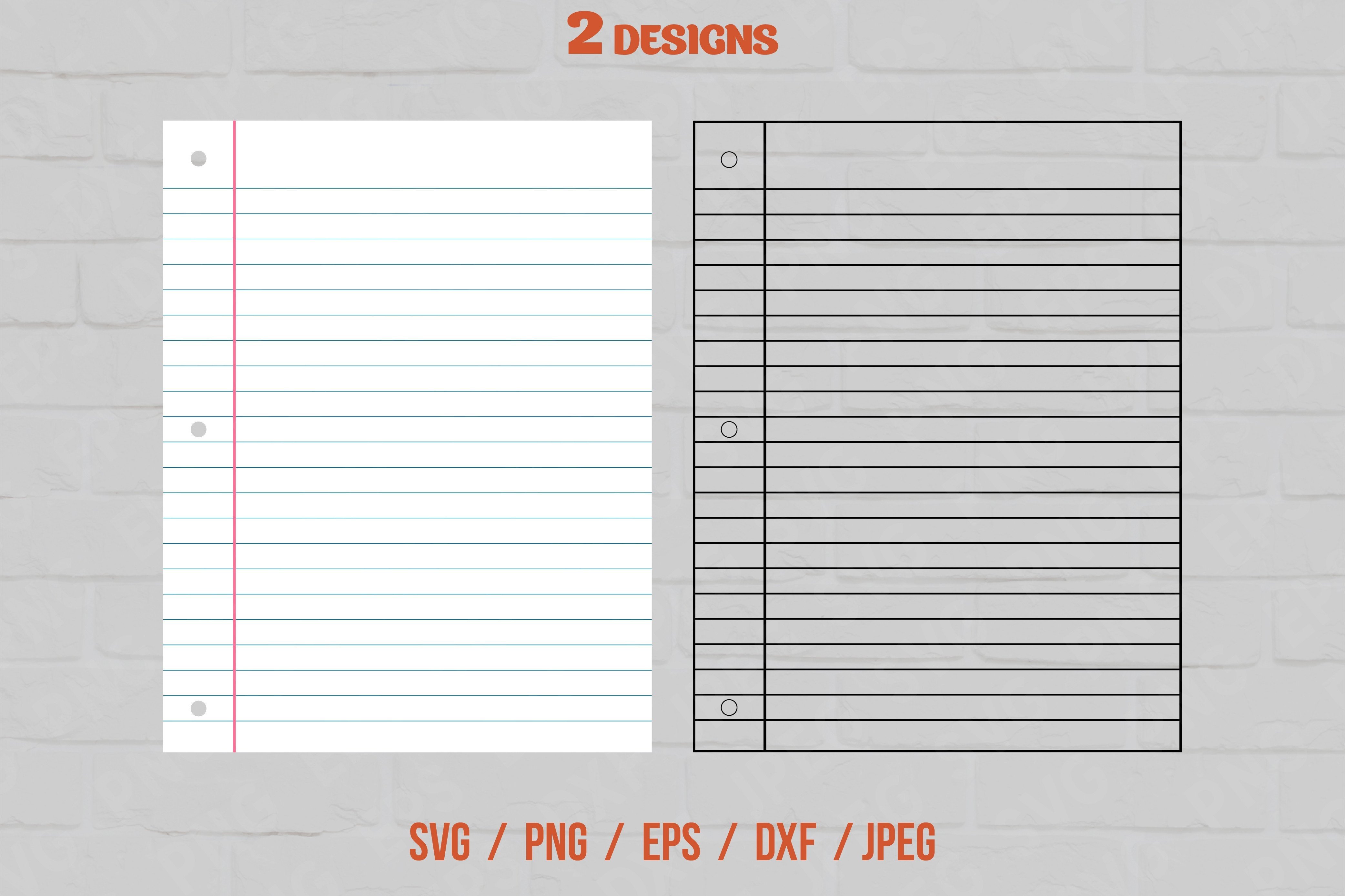 Lined Notebook Paper SVG