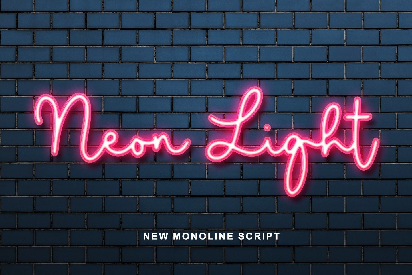Neon Light Font by Abodaniel glowing script preview