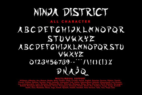 Ninja District Font PNG with transparent background - Preview 6