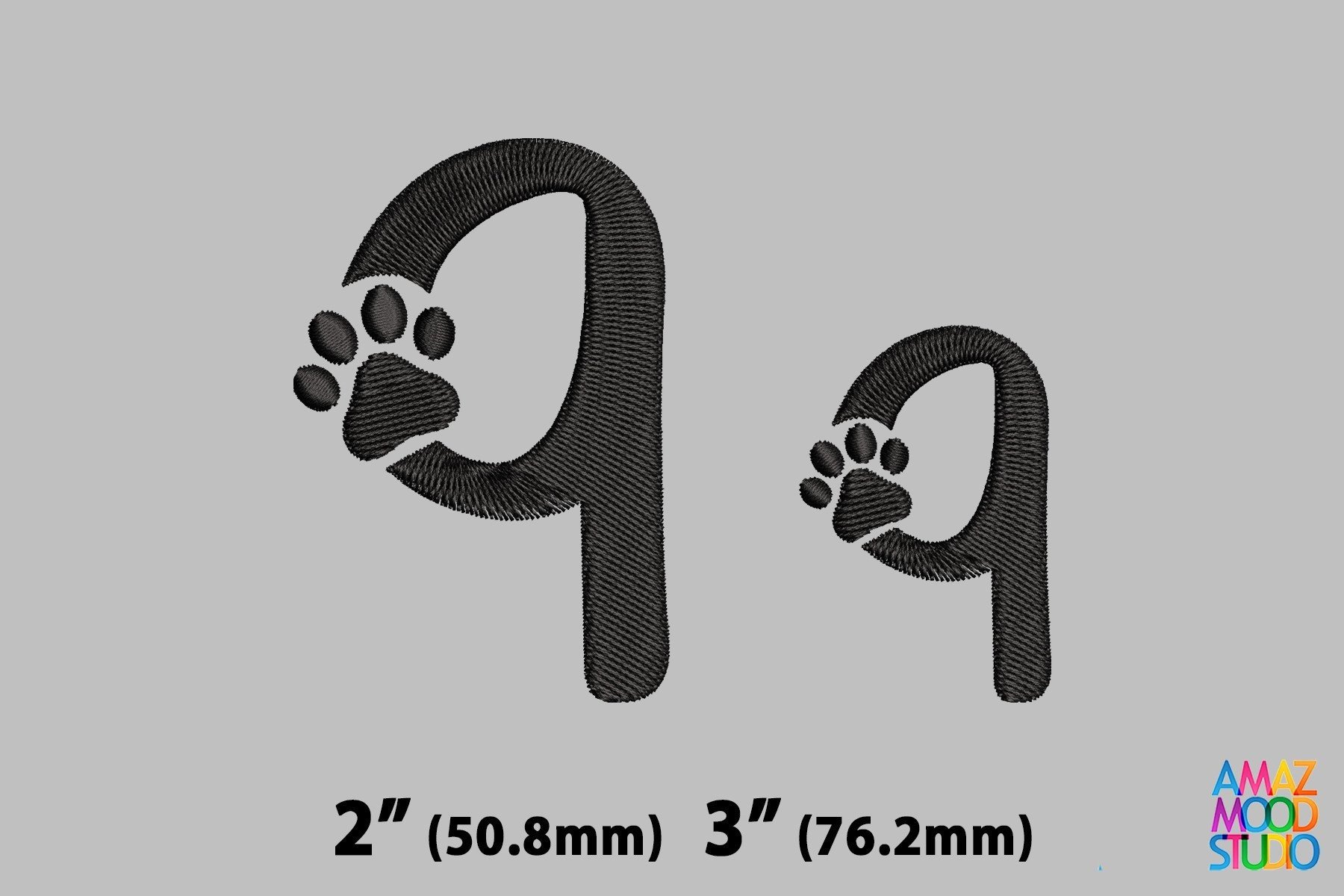 Number 9 Paws Monogram · Creative Fabrica