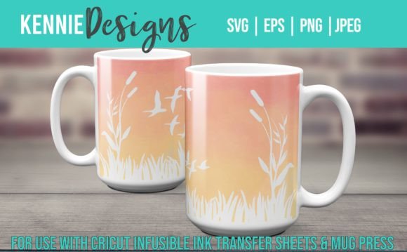 Pond Nature Mug Wrap Svg Infusible Ink Graphics