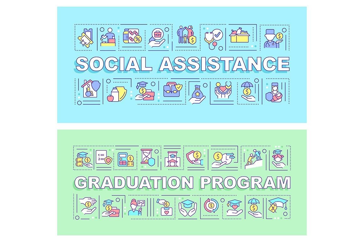 Social Assistance Word Svg Banner Set Graphic by IMG visuals icons ...