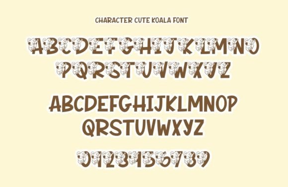 Cute Koala Font PNG with transparent background - Preview 2