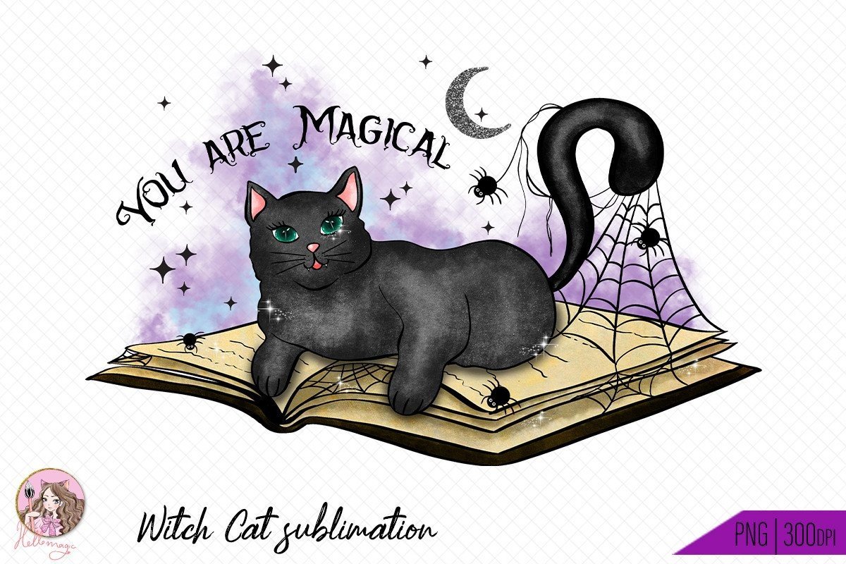 Magical Cat Sublimation Graphic by Hello Magic · Creative Fabrica