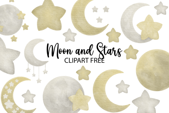 Moon and Stars Clipart Free