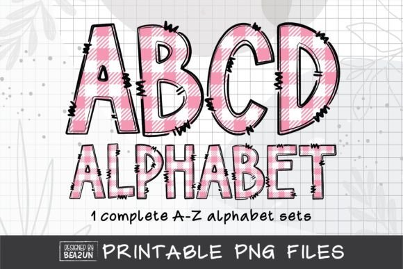 Pink Buffalo Plaid Alphabet Graphic by KumaBearStudio · Creative Fabrica