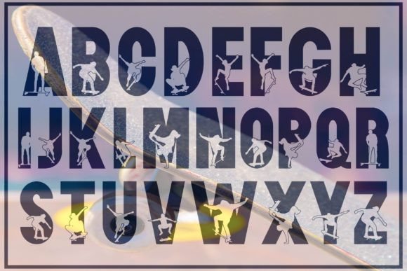 Skateboard Font PNG with transparent background - Preview 1
