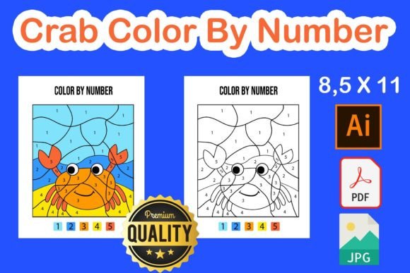 Crab Coloring Page - Color by Number
