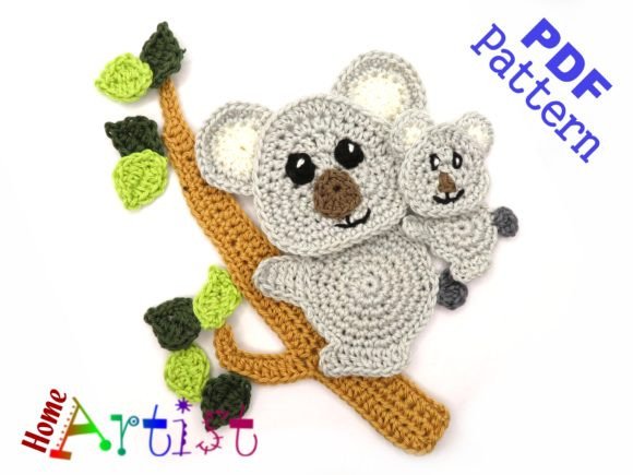 Koala Crochet Applique Pattern Applique