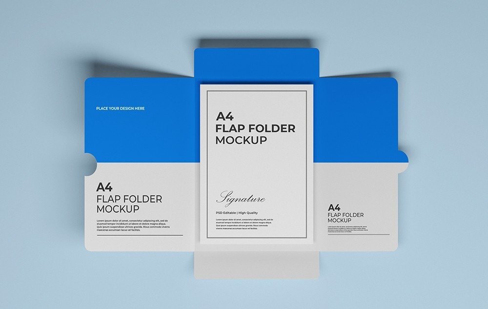 PSD Square Flap Folder Mockup Graphic by sujhonsharma · Creative Fabrica