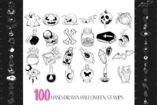 Procreate Halloween Stamp Brushes Set Graphic by Calcool · Creative Fabrica
