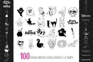 Procreate Halloween Stamp Brushes Set Graphic by Calcool · Creative Fabrica