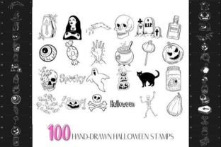 Procreate Halloween Stamp Brushes Set Graphic by Calcool · Creative Fabrica