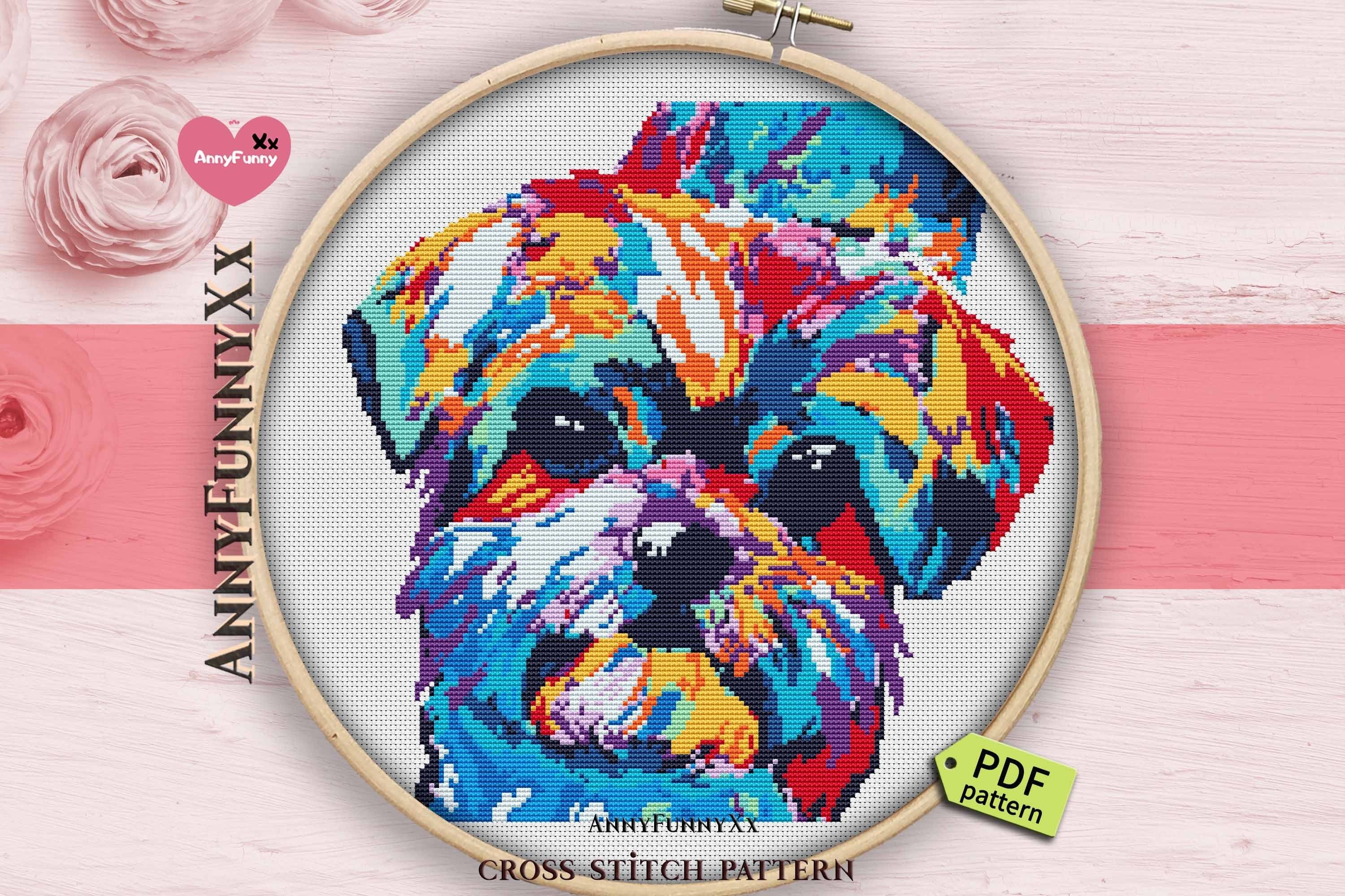 Yorkie Cross Stitch Pattern Dog