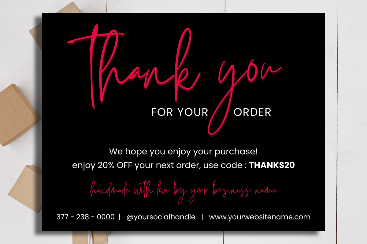 Glowing Canva Thank You Card Template