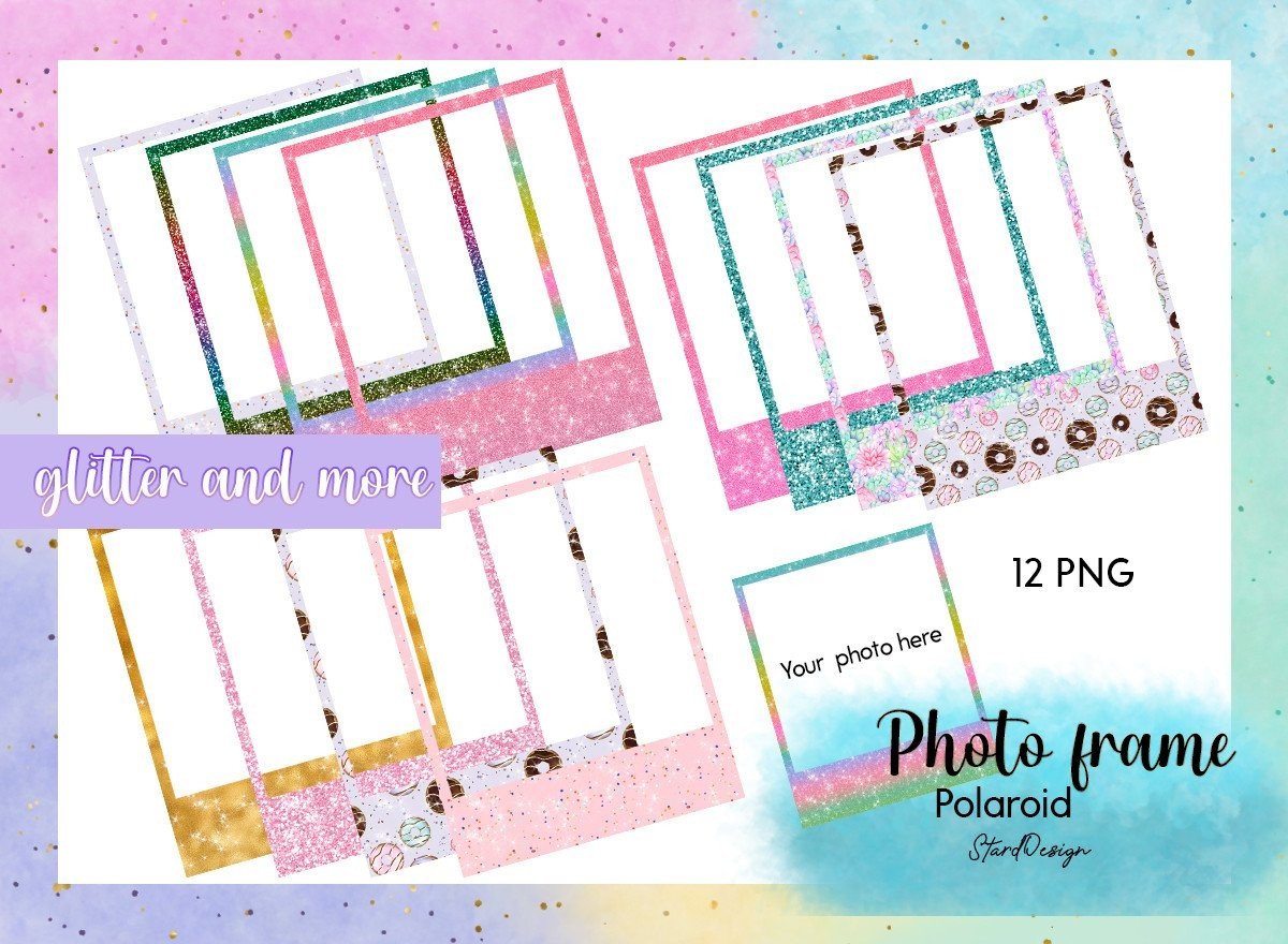 Polaroid Photo Frame Glitter