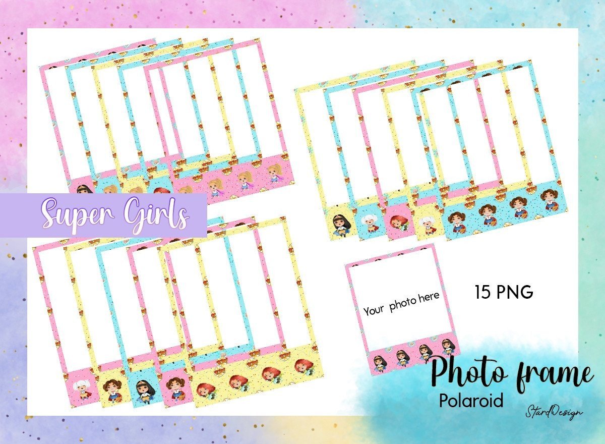 Polaroid Photo Frame Super Girls