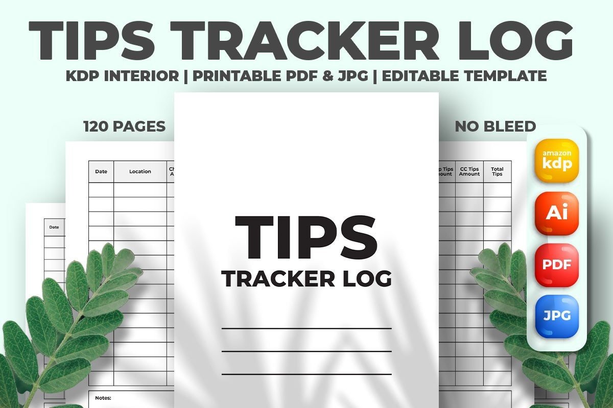 Tips Tracker Log KDP Interior Graphic by M9 Design · Creative Fabrica