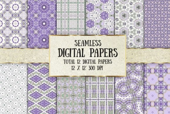 12 Lavender Seamless Digital Paper Pack