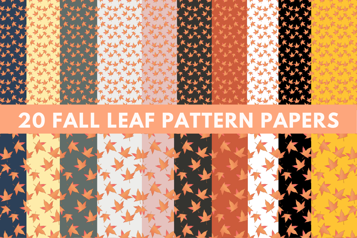 20 Fall Leaf Pattern Papers Graphic by Tanya Mihe · Creative Fabrica