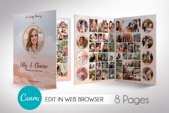 Heaven Tabloid Funeral Program Canva