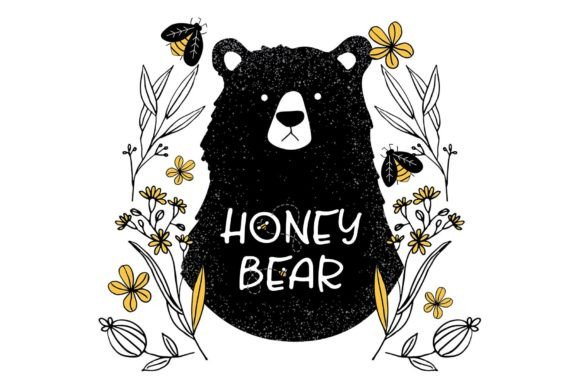 Honey and Bee Font PNG with transparent background - Preview 4