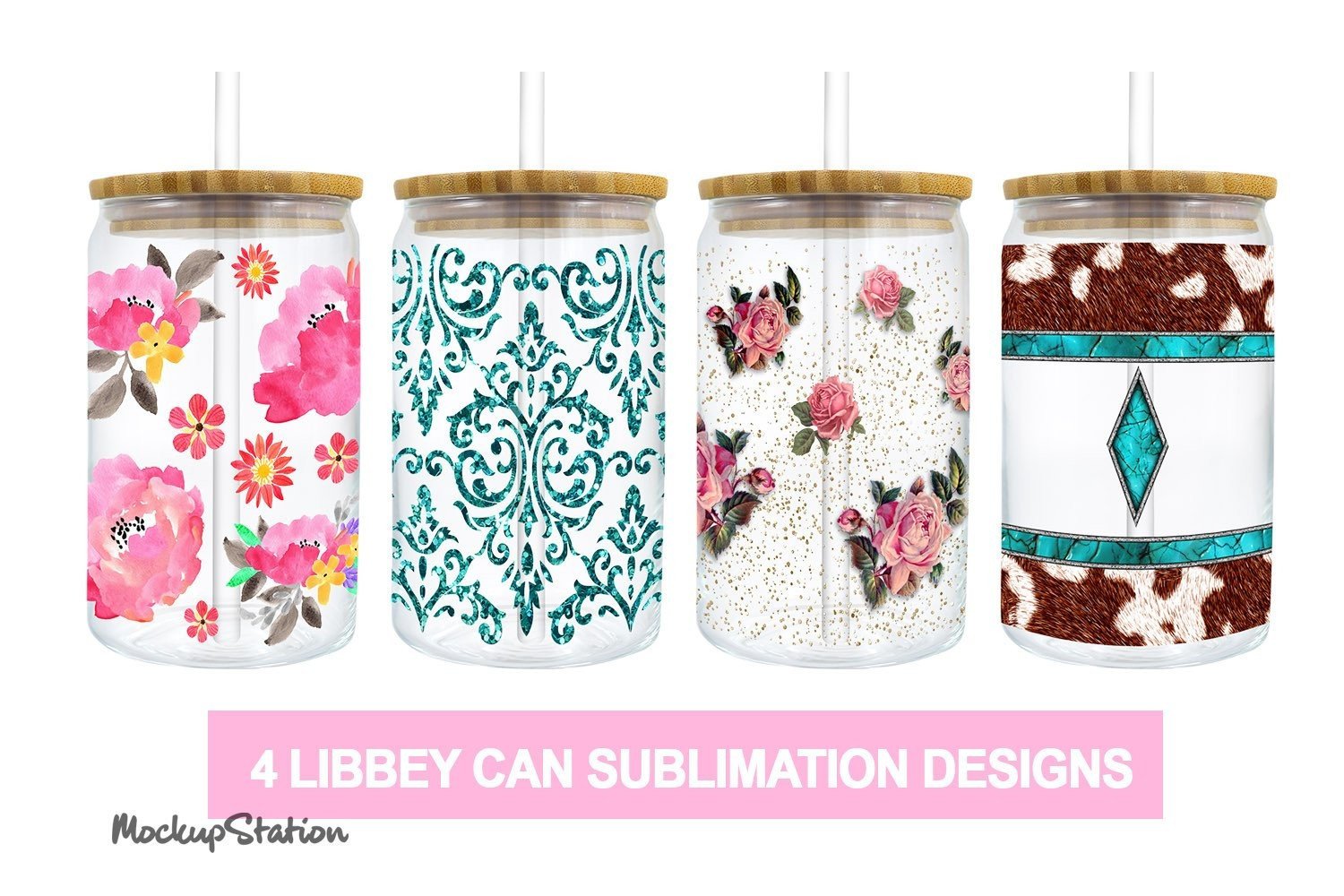 Libbey Glass Wrap Bundle | 16oz Can Graphic by Mockup Station ...