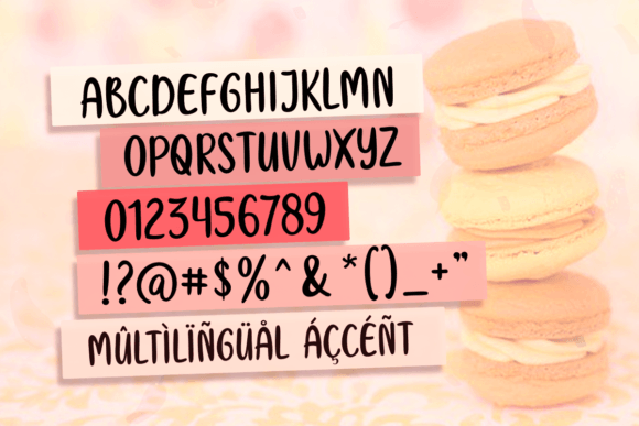 Macaron Cookies Font PNG with transparent background - Preview 1