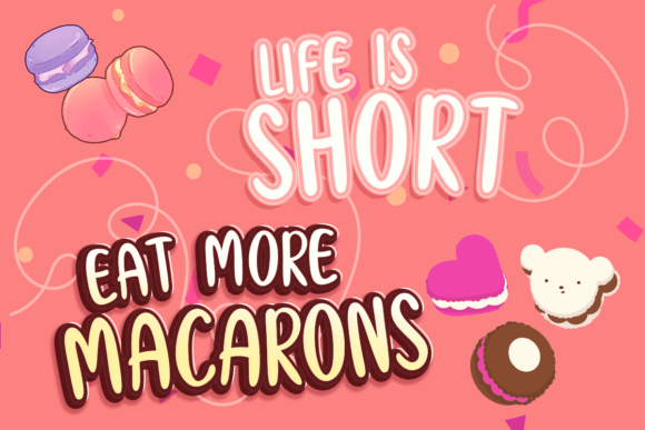 Macaron Cookies Font PNG with transparent background - Preview 2