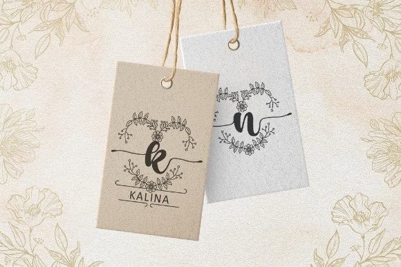 Monogram Love Floral Font PNG with transparent background - Preview 1
