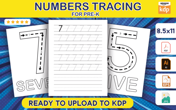 Numbers Tracing for Pre-k Graphic KDP Interiors By Lady Designs