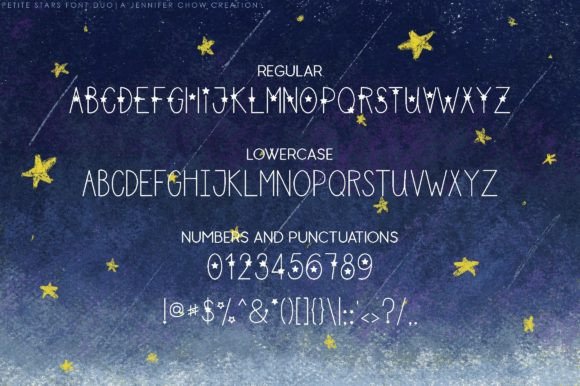 Petite Stars Font PNG with transparent background - Preview 1