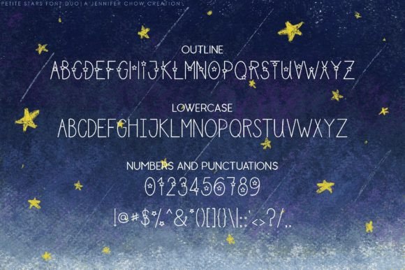 Petite Stars Font PNG with transparent background - Preview 2