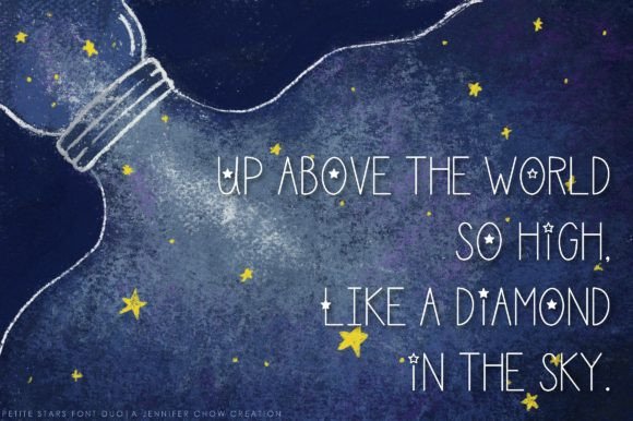 Petite Stars Font PNG with transparent background - Preview 3