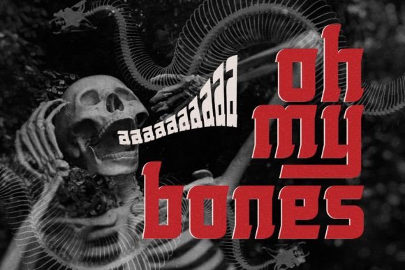 Rolling Bones Font PNG with transparent background - Preview 2