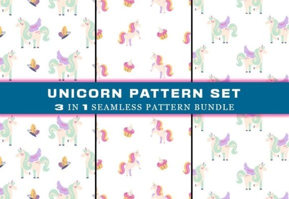 Unicorn Seamless Pattern Digital Papers Graphic Patterns By Design BLOOM