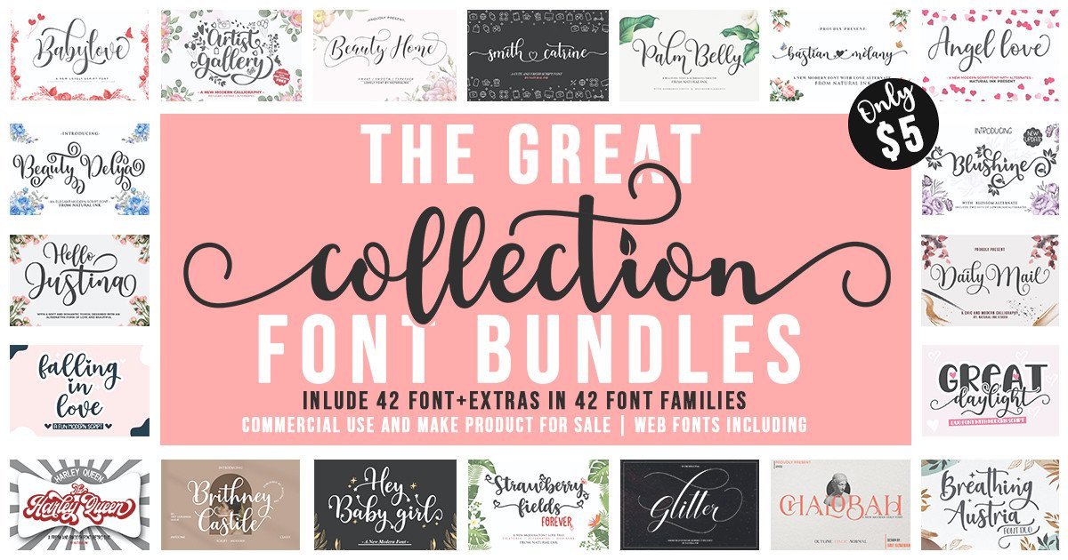 The Great Collection Font Bundle Bundle · Creative Fabrica