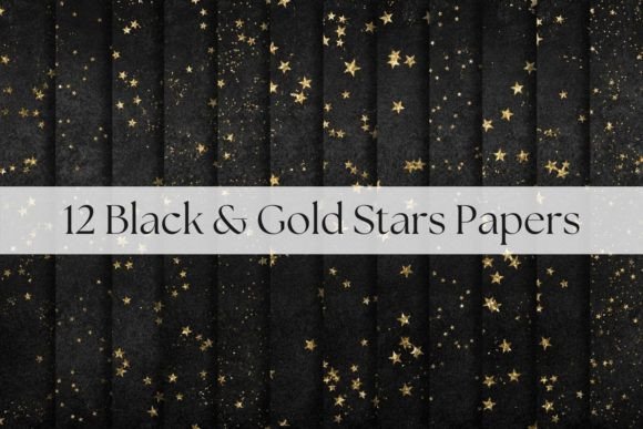 Black Papers with Gold Stars