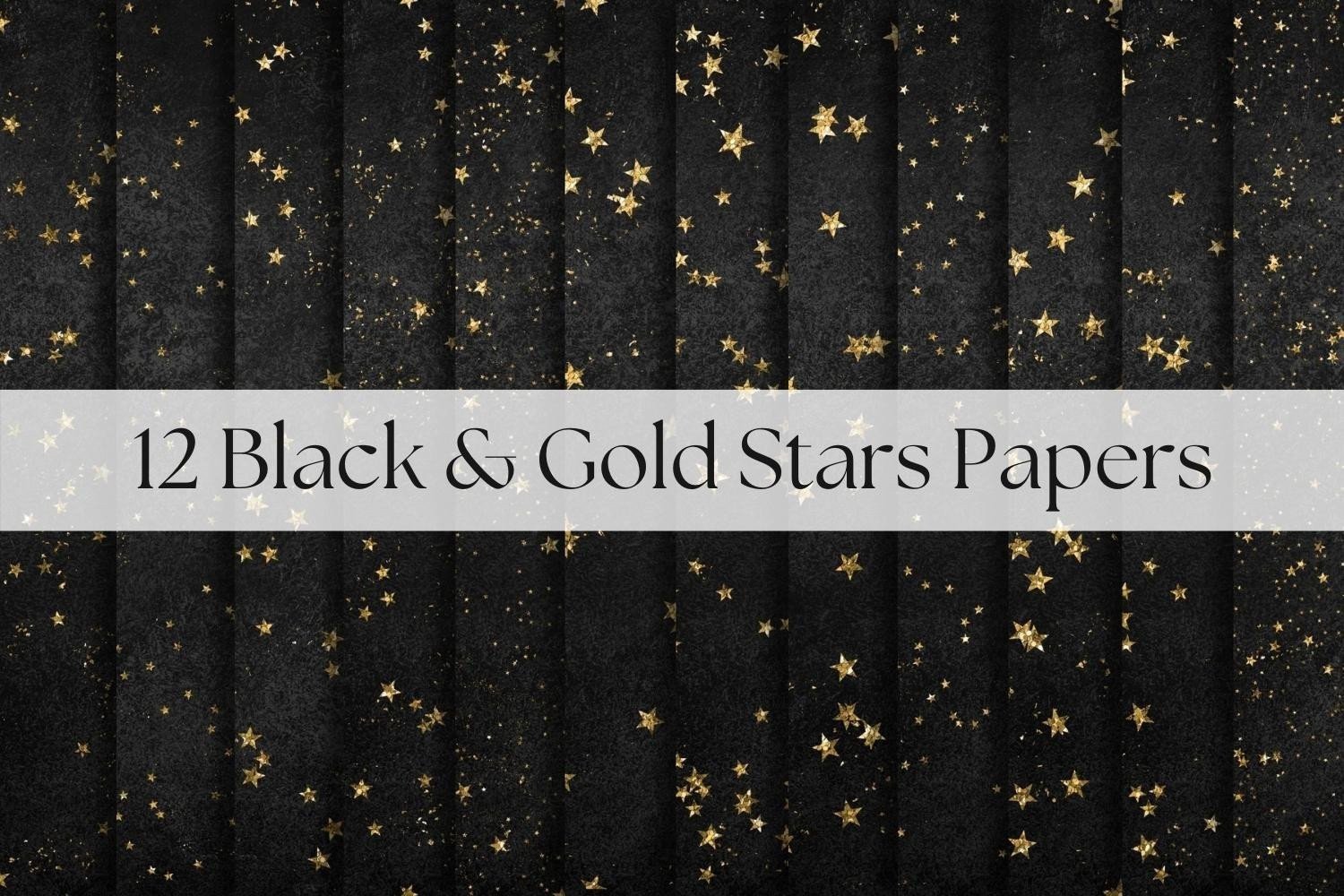 Black Papers with Gold Stars