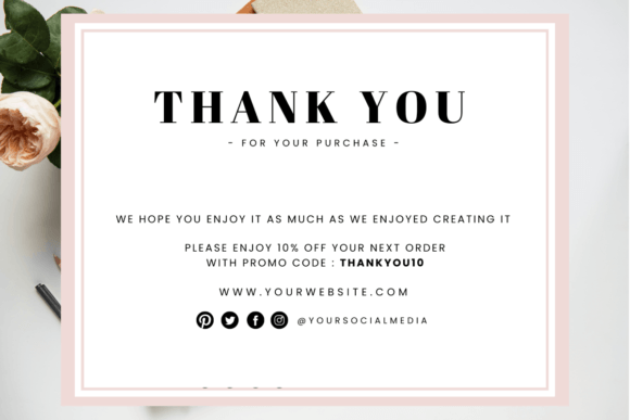 Blushpink Canva Thank You Card Template