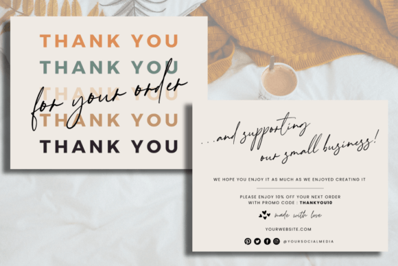 Canva Boho Thank You Card Template