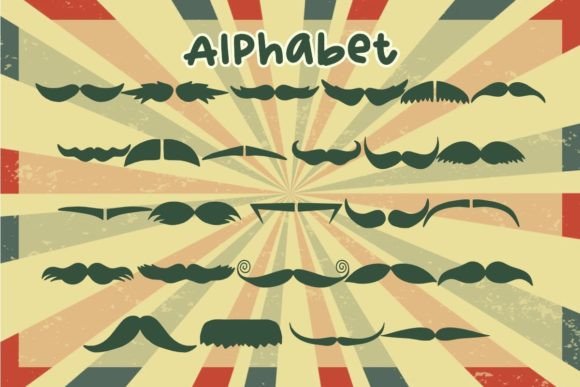Daddy's Mustache Font PNG with transparent background - Preview 1