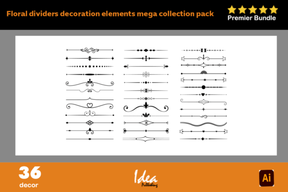 Floral Dividers Decoration Elements