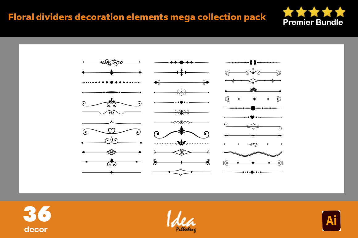 Floral Dividers Decoration Elements