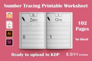 Number Tracing Worksheet Graphic by DIGITAL CREATION · Creative Fabrica