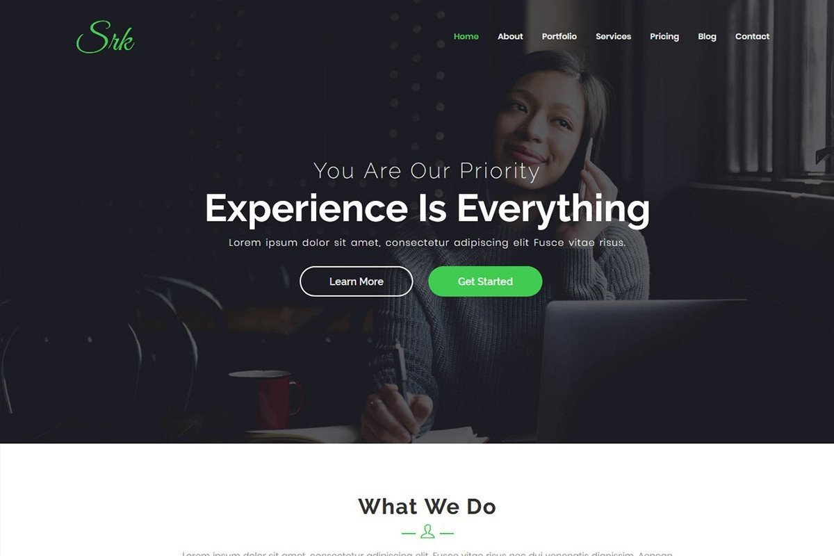SRK - One Page Parallax HTML Template Graphic by Creativeguys ...