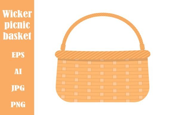 Woven Picnic Basket PNG JPG EPS Grafica Illustrazioni Stampabili Di VikkiShop