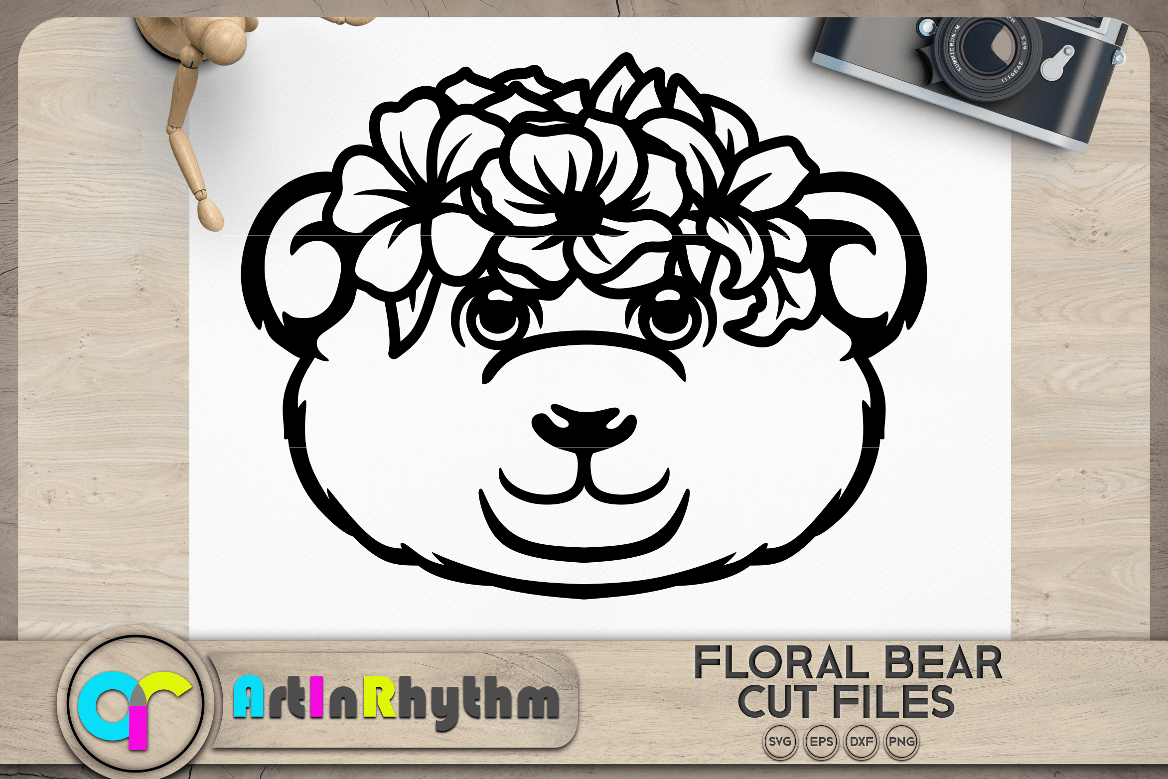 Floral Bear Svg, Floral Animals Svg Graphic by artinrhythm · Creative ...